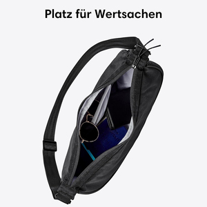 क्रॉसबॉडी कंधे बैग पुरुष महिला काले मध्यम क्रेसेंट शैली वास्तविक चमड़े के जिपर बंद पत्र पैटर्न लोगो पानी-सरीसृप - Product Image 2