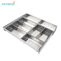 Plateau à couverts en acier inoxydable multi-compartiments avec séparateurs réglables, insert de tiroir amovible pour le rangement des couverts de cuisine
