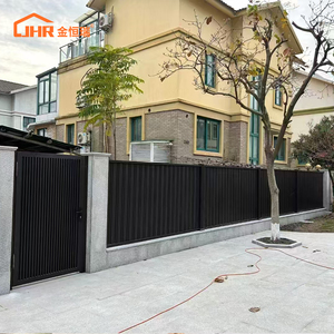 Paneles de <span class=keywords><strong>Cerca</strong></span> de Privacidad Horizontales Negros JHR, Fáciles de Ensamblar, <span class=keywords><strong>Cerca</strong></span> Decorativa de Metal y Aluminio <span class=keywords><strong>para</strong></span> Jardines y Villas - Product Image 4