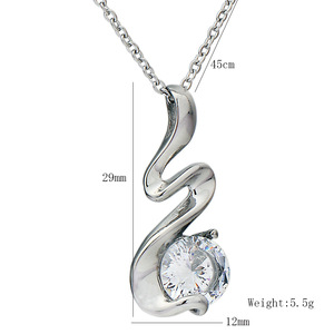 Collar con colgante de diamante en forma de lágrima para mujer, corte brillante redondo, acero inoxidable, joyería de regalo, cadena de 55cm - Product Image 5