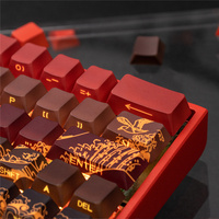 Berbagai Versi Ukiyo-e Keycap Merah/Putih/Hitam Biru Profil Cherry PBT Sisi Transparan untuk Keyboard Mekanik GH60/GK61/68