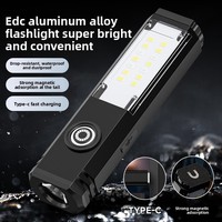 Nouvelle mini lampe torche LED, camping, magnétique, étanche IP20, multifonction, rechargeable, type-C, charge rapide, urgence