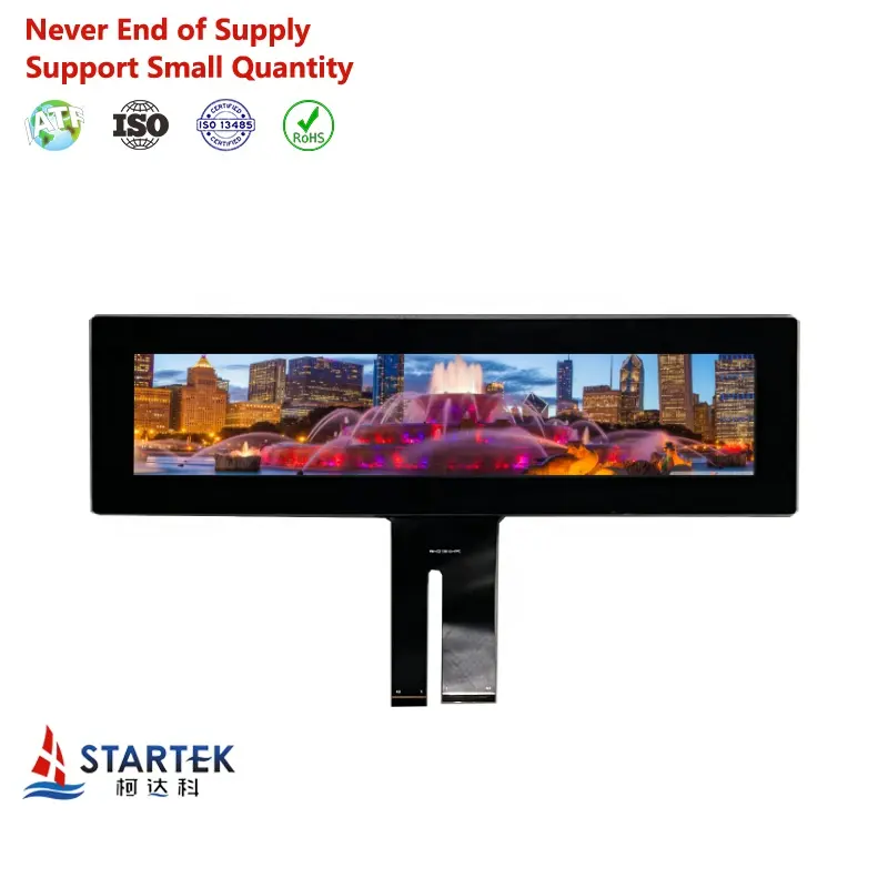 자동차 디스플레이 바 타입 TFT LCD 모듈 IPS 1280*242 LVDS 인터페이스 15 인치 용량 성 터치 패널