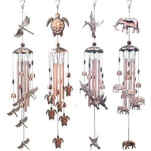 Campanelli a Vento in Metallo con Musica Curativa, Motivi Animali, Uccelli, Farfalle ed Elefanti, per Decorazione Casa - Product Image 1
