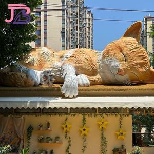 รูปปั้นแมวส้มน่ารักทำจากแก้วพลาสติกเสริมความแข็งแรงสไตล์การ์ตูนสำหรับสัตว์เลี้ยงนำโชค - Product Image 2