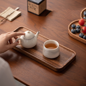 Plateau à collation <span class=keywords><strong>de</strong></span> style chinois en noyer noir pour le salon, plat à fruits <span class=keywords><strong>de</strong></span> luxe en bois massif <span class=keywords><strong>de</strong></span> style chinois, assiette à fruits en bois - Product Image 4
