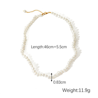 Ensemble collier et bracelet en acier inoxydable imitation perle de style français transfrontalier pour femmes, plaqué or 18 carats