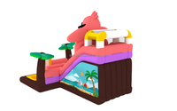 Jouets gonflables de glissière de parc d'attractions de glissière de thème de flamant rose Offre Spéciale pour des enfants et des adultes