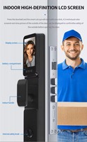 Serrure de porte numérique intelligente en bois avec reconnaissance faciale 3D automatique, empreinte digitale, Wi-Fi Tuya, en alliage d'aluminium