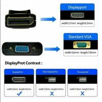 Kabel Adaptor Konverter DP Display Port Male ke VGA Female untuk PC Laptop, Laris Terjual