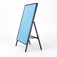 Boîte à lumière LED portable décorative en profilé aluminium avec cadre pour affiches, panneaux de menu rétroéclairés, design autoportant en verre