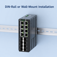 Switch Ethernet Industrial de 8 Puertos Gigabit y 8 Puertos Gigabit SFP con Anillo ERPS, Gestado, para Montaje en Riel DIN