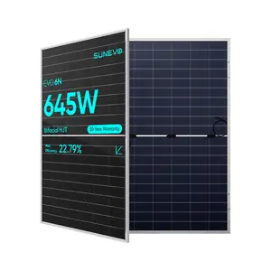 Sunevo双面Euronet太阳能电池板640W 645W 75V Hjt太阳能电池板制造商