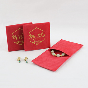 Popular <b>Gift</b> Bags Jewelry Pouch Suede <b>Envelope</b> Pouch Velvet Jewelry Packaging Pouch Bag with logo - Product Image 1