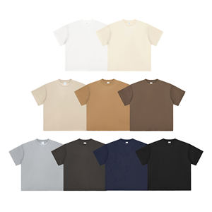 เสื้อยืดผ้าฝ้ายบ็อกซี่หรูหราสำหรับผู้ชายผ้าถักแบบ100% - Product Image 2