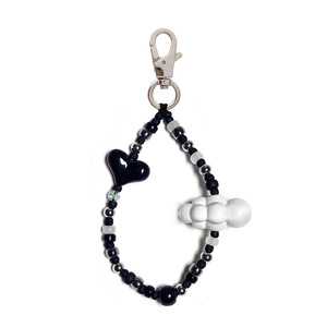 <span class=keywords><strong>Bracelet</strong></span> de téléphone en perles arc-en-ciel nuage cœur Style coréen Ins porte-clés <span class=keywords><strong>Bracelet</strong></span> de poignet pour filles téléphone portable pendentif à breloque idée cadeau - Product Image 2