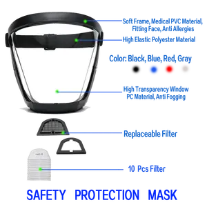 保護フェイスシールド防塵耐衝撃性木工ワークマスク再利用可能な透明安全メガネ保護マスク
