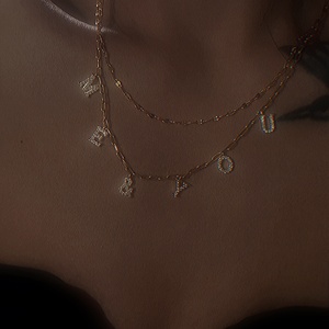 Dazan — collier Double couche en acier inoxydable plaqué or 18k, pendentif avec lettres avec bricolage avec initiales, décoration créative, pour bricolage, Diy, nouveau - Product Image 2