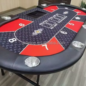 Table de <span class=keywords><strong>poker</strong></span> pliable de style moderne Texas Hold'em avec rail rembourré en cuir et pieds pliables pour les joueurs de casino - Product Image 2
