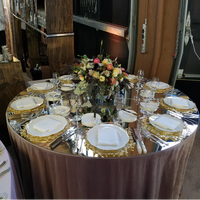 Fournisseur de mariage BJ220407-1 Décoration de table de mariage Offre Spéciale Vente en gros de table miroir acrylique rond 1.5m