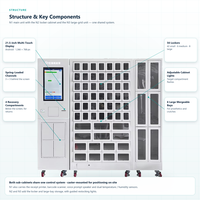 Distributeur automatique intelligent de casiers OEM en acier avec revêtement en poudre, pour outils industriels, cartes de crédit, pièces de monnaie, et armoire de consommables médicaux basée sur le cloud