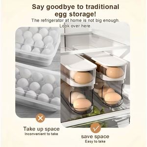 Large Capacity Double Layer Automatic <b>Rolling</b> Egg Dispenser Baking Pastry <b>Tools</b> for Refrigerator Egg Storage Household Kitchen - Product Image 6