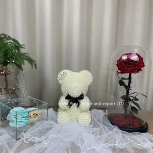 2024 Luxurious Gift Idea Handcrafted Valentine's Day Gifts Christmas Gifts 25cm Pearl Bear And 25cm Pearl Bunny