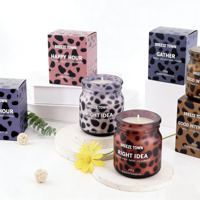 Bougies d'aromathérapie à imprimé léopard longue durée pour la maison et le bureau, très vendues