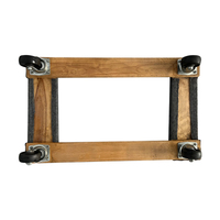Chariot industriel en bois dur-Pont solide, plate-forme de chariot en bois d'une capacité de 300kg Décoration de roue de chariot en bois Chariot à roulettes en bois