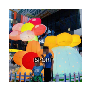 Nouvelle conception <span class=keywords><strong>Alice</strong></span> Wonderland parc à thème ballon <span class=keywords><strong>au</strong></span> sol gonflable fleurs gonflables en grappes modèle idées de fête décoratives - Product Image 1
