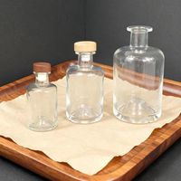 Bouteilles en verre cylindriques personnalisées de 120 ml/270 ml/375 ml/500 ml avec bouchon en liège pour boissons/vin, étiquette personnalisée, décoration avec estampage doré