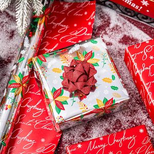 Floral Christmas Wrapping <b>Paper</b> <b>Rolls</b> 17 Inch X 33 Feet Silver Metallic Poinsettias Holly Berries Gift Craft Packaging - Product Image 4