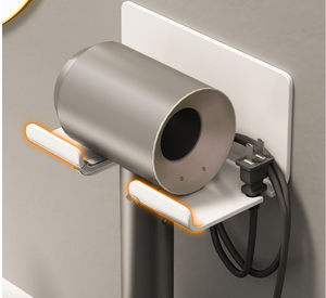 Support mural <span class=keywords><strong>pour</strong></span> sèche-cheveux en aluminium spatial, sans perçage, étanche, résistant à la rouille, plusieurs styles, adapté à diverses surfaces murales - Product Image 5