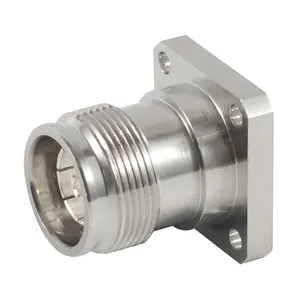 Conector coaxial RF fêmea à prova d'água elétrica 2.8mm Isolador 4mm Pin 25.4mm SQ Flange 4.3/10