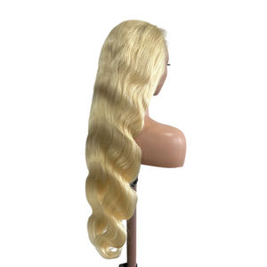 Vente directe d'usine Perruque en cheveux humains <span class=keywords><strong>blonde</strong></span> 613 à ondulation corporelle bouclée à bas prix Perruque en dentelle transparente tendance - Product Image 2