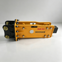 Marteau briseur hydraulique de type supérieur Soosan SB30 pour mini-excavatrice de 2 à 4,5 tonnes, burin de 53 mm, garantie d'un an