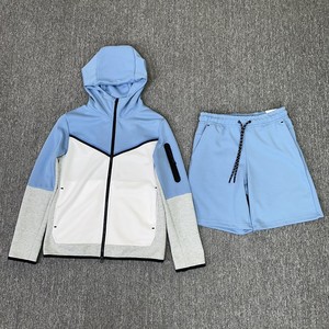 Top Original Quality Luxury Brand Custom Tech Fleece <strong>Men</strong> Tracksuit 2PCS Cotton <strong>Men</strong> Hoodie and Sweatspants and Shorts for Running - Product Image 5