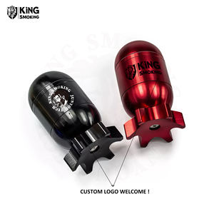 Logo personnalisé Moulin à herbes en aluminium de qualité supérieure en forme de bombe Moulin à herbes en métal Rotatif Gyro Torpedo Broyeur manuel d'épices à tabac - Product Image 3