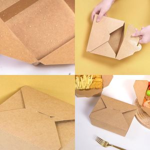 Scatola per il pranzo usa e getta confezione personalizzata per alimenti <span class=keywords><strong>da</strong></span> portare fuori confezione scatola di carta Kraft Fast Food - Product Image 5