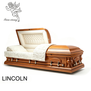 Ataúd Funerario <span class=keywords><strong>de</strong></span> Madera <span class=keywords><strong>de</strong></span> Caoba <span class=keywords><strong>de</strong></span> Alta Gama con Relieves <span class=keywords><strong>de</strong></span> la Última Cena y Estatua <span class=keywords><strong>de</strong></span> la Piedad, Interior Crema, Católico - Product Image 4