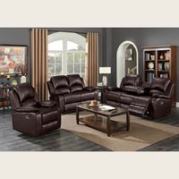 Sofá Seccional Modular, Juego de Muebles para Sala de Estar, Sofá Reclinable Moderno de Cuero, Sillón Reclinable