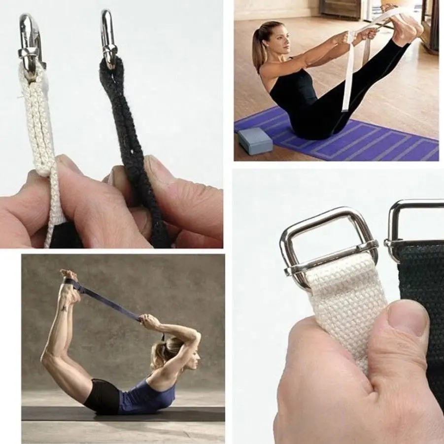 Yogaband Met Katoenen Materialen Verstelbare Stretchbanden, Stretching Pilates Fitness,D-Ring Gesp