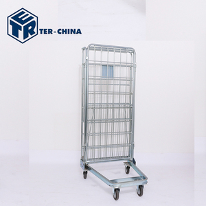 Draadgaas Rolkooi <span class=keywords><strong>Trolley</strong></span> Metalen Gaas Transportrol Container Draadcontainer Met Plank Kooi Rolkooi Handkarren & Trolleys - Product Image 6