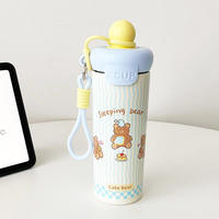 650ml dessin animé mignon enfants boule couvercle 316 Double couche en acier inoxydable thermos tasse Portable isolé tasse paille tasse bouteille d'eau