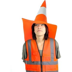 ชุดคอสเพลย์กรวยจราจร สีส้ม พร้อมเสื้อกั๊กสะท้อนแสง หมวก ถุงเท้า สำหรับผู้ใหญ่ ชุดคอสเพลย์ฮาโลวีน - Product Image 6