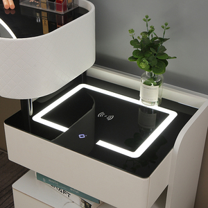 Vente en gros de 6 coiffeuses intelligentes, coiffeuse sans fil, lampe de charge, meubles de chambre à coucher pour filles de luxe, table de maquillage avec miroir - Product Image 2