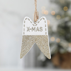 <span class=keywords><strong>D</strong></span>écorations de Noël, ornements pour sapin de Noël, pentagrammes en bois dorés, poudrés et peints, petites <span class=keywords><strong>d</strong></span>écorations suspendues, vente en gros - Product Image 4