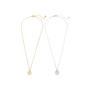 Collana con Ciondolo a Forma di Lettera U con Diamante 10x15Cm, Catena per Collo, Gioielli alla Moda in Acciaio - Product Image 2