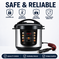 Cuisinière électrique portable 12V DC 350W pour voiture, camion, camping-car, camping, avec menu intelligent, panneau numérique, pour riz, soupe, ragoût