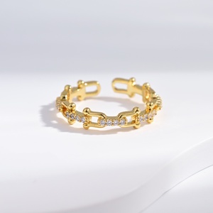 custom plata 925 sterling <b>Silver</b> Geometric Minimalist <b>ring</b> fashion yellow gold plated <b>stacking</b> hip hop adjustable women <b>rings</b> - Product Image 3